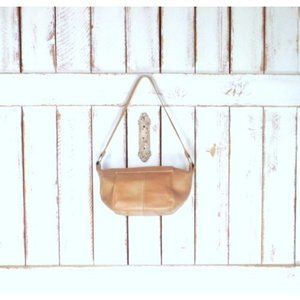 Tan brown leather shoulder purse/light brown leather hand bag